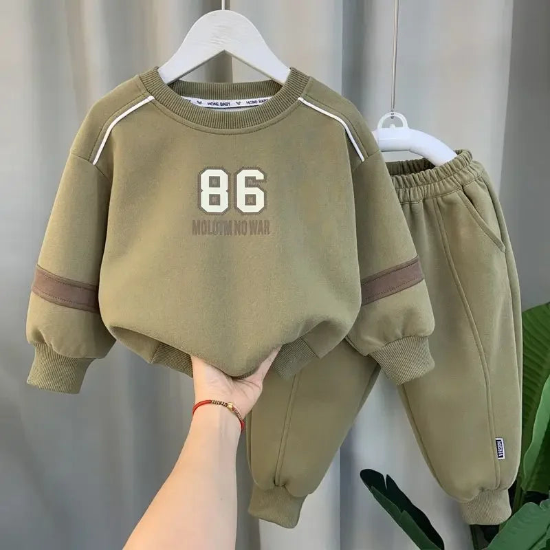 2026 Spring Autumn Kids Clothes Boys Sets Sports Suit Children Tracksuit Boys Long Sleeve Letter T-Shirt Pant 2Pcs Suit 2-12Y