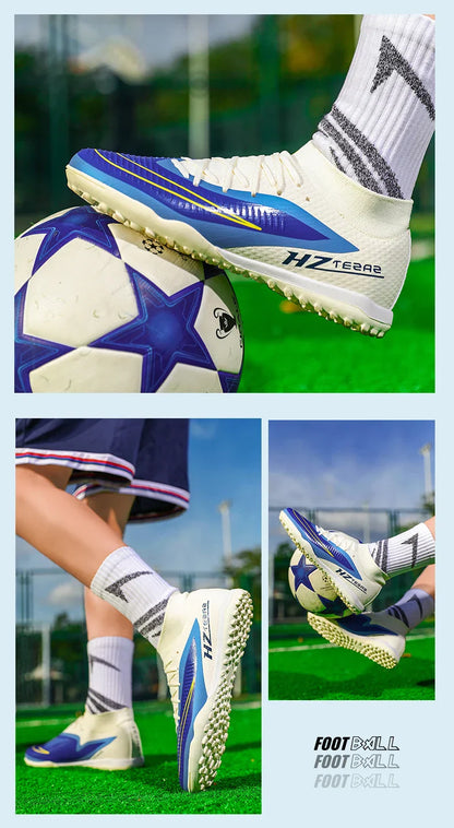 New Men Soccer Shoes Sport Outdoor Football Boots Training Boys Breathable Cleats Adult Long Spikes Non Slip Match Comfortable