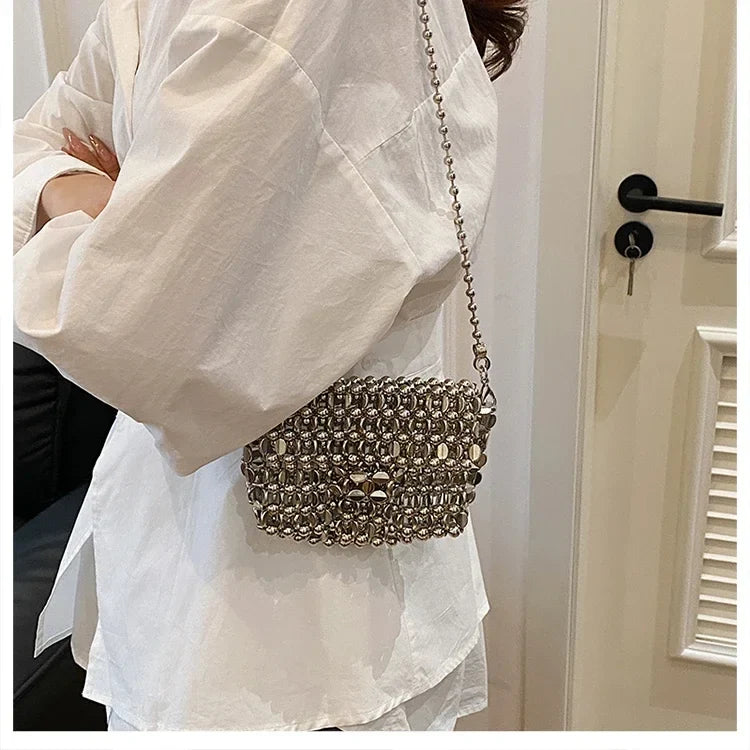 PU Sense of Luxury Solid Color Evening Bags Hollow Out Temperament 2025 Hot Sale Ladies Bags Versatile Fashion Shoulder Bags