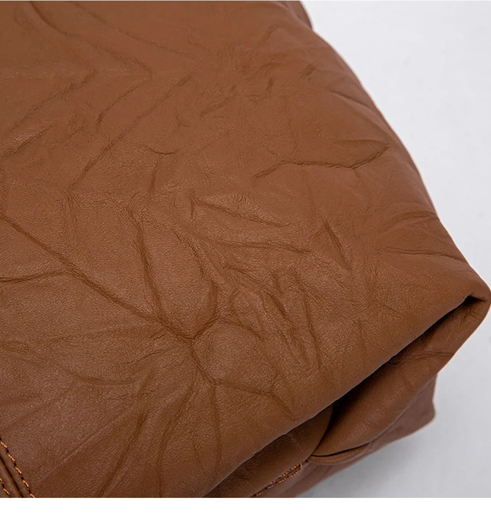 Body Design Solid Color Large Capacity Fashionable New Product Women's Shoulder Bag Chain Shoulder Strap Unique Folded Bag