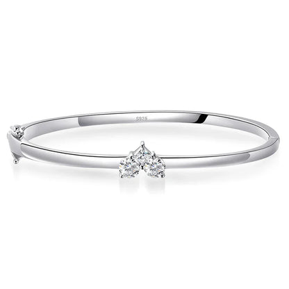 Moissanite Bangles Elegant Women Diamond Solid s925 Silver GRA Certified Dainty Bracelet Fine Jewelry for 17-18cm Wrist