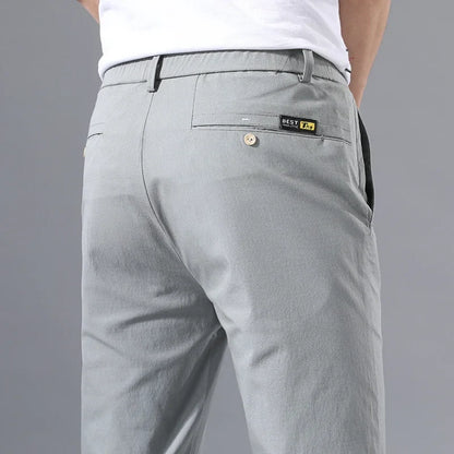 Spring Summer Thin Slim Men Casual Pants Classic Business Cotton Stretch Golf Trousers Korean Fashion Male Clothing Pants