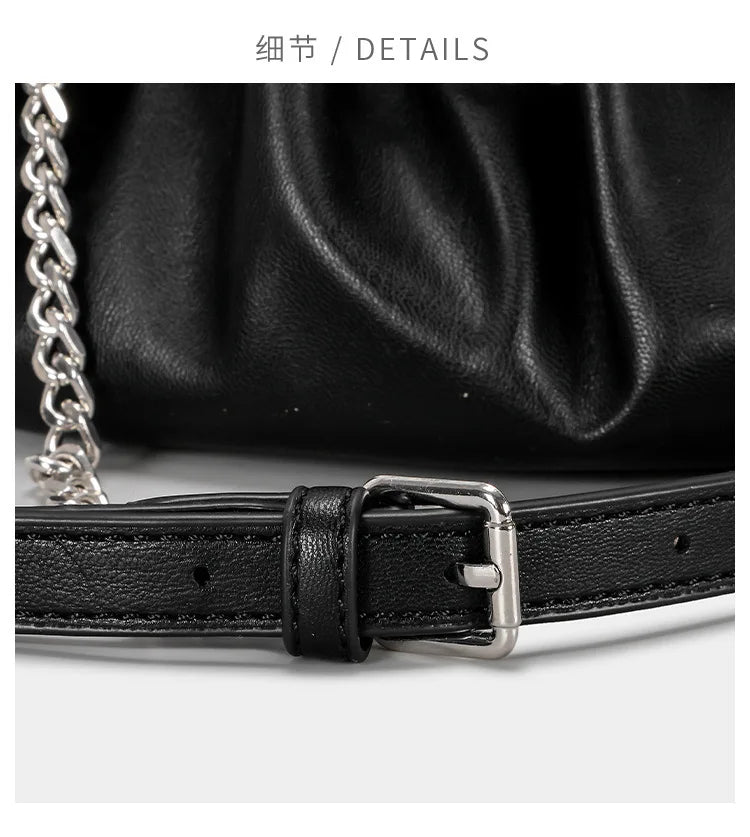 Punk Style Ruched Dumpling Armpit Bag 2025 Multi Zipper Head Decoration Women's Shoulder Bags Spicy Girl Y2K Handbags