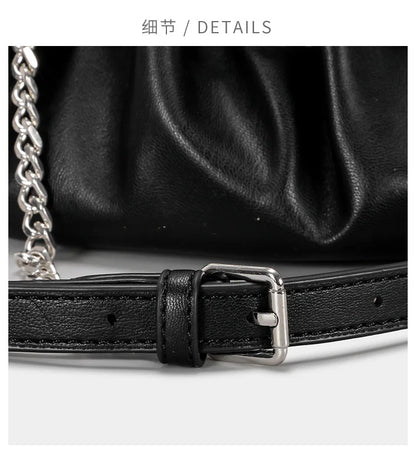 Punk Style Ruched Dumpling Armpit Bag 2025 Multi Zipper Head Decoration Women's Shoulder Bags Spicy Girl Y2K Handbags