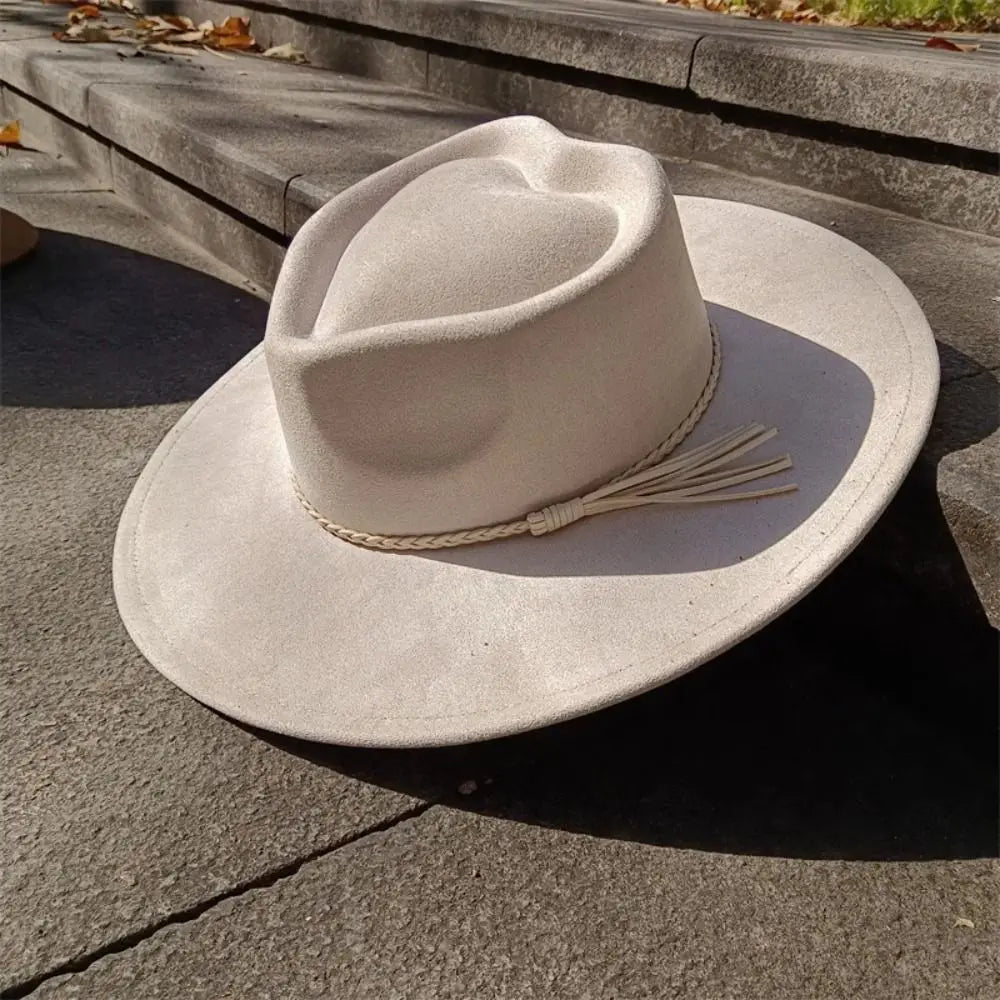 Fashion Heart Design Vegan Suede Hat Wide Brim Blank Style Wide Brim Hat Fedora Hat