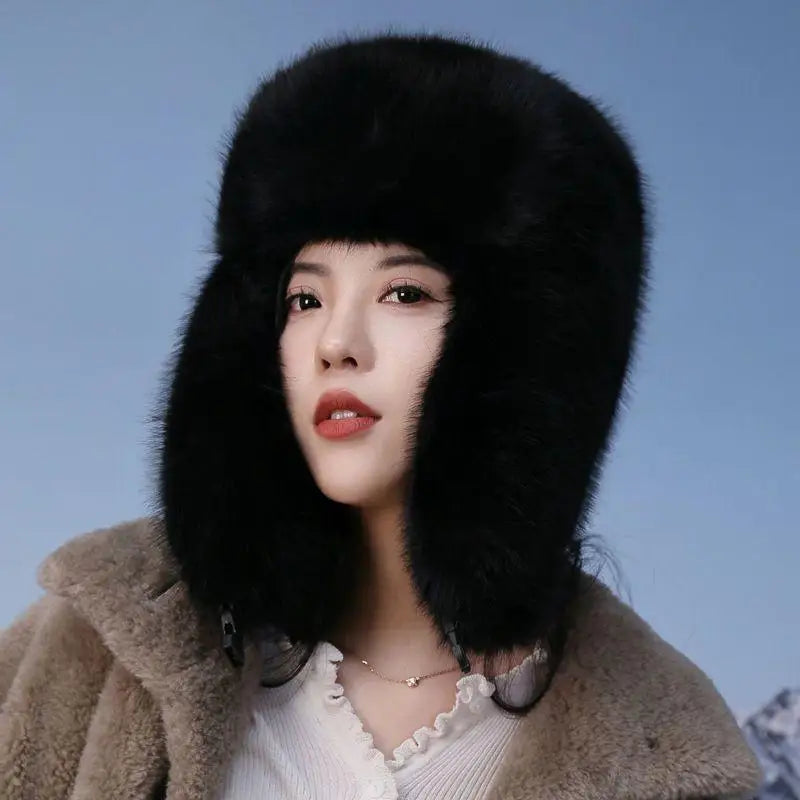 Faux Fur Bomber Hat Or Women And Men Windproof Warm Earmuffs Windproof Earflap Cap Thickened Russian Caps Ear Protection Hats