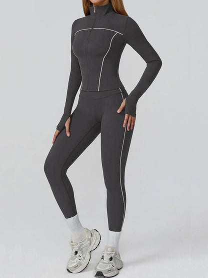 Yoga Set 2PCS Sports Outfits Women Clothes Fitness Tracksuit Gym Legging Workout Long Sleeved Female Bra Yoga Suit Sportswear