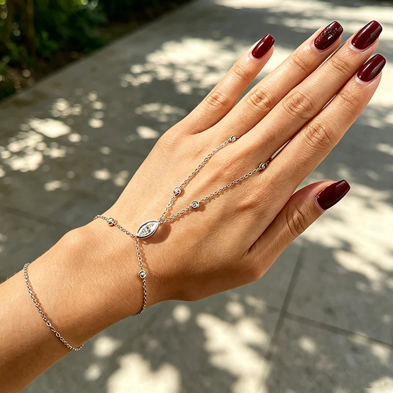Marquise Cut Bubbles Moissanite Bracelets for Women Adjustable 14-19cm Lab Grown Diamond Chain Pure S925 Silver Jewelry