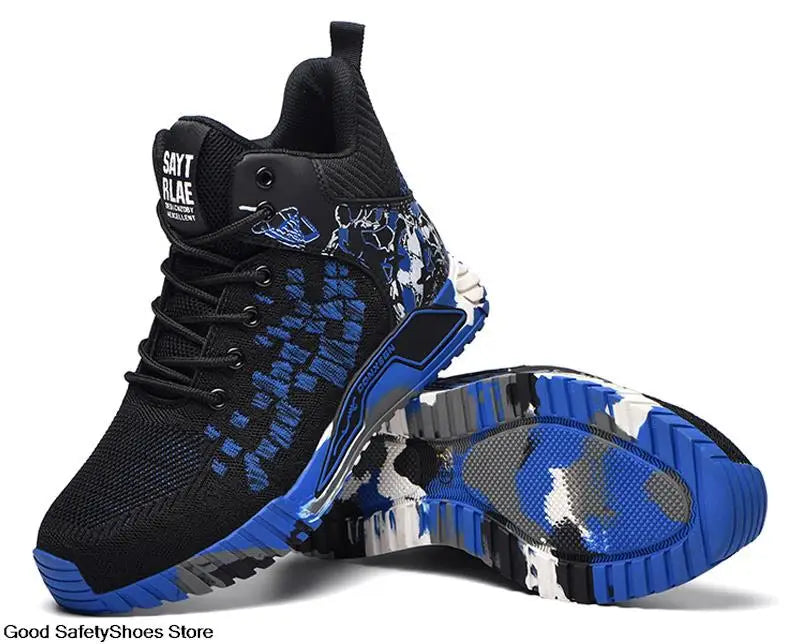 Work Safety Boots Men Work Shoes Steel Toe Safety Shoes Men lightweight Indestructible Boots Anti-puncture Work Sneakers Male