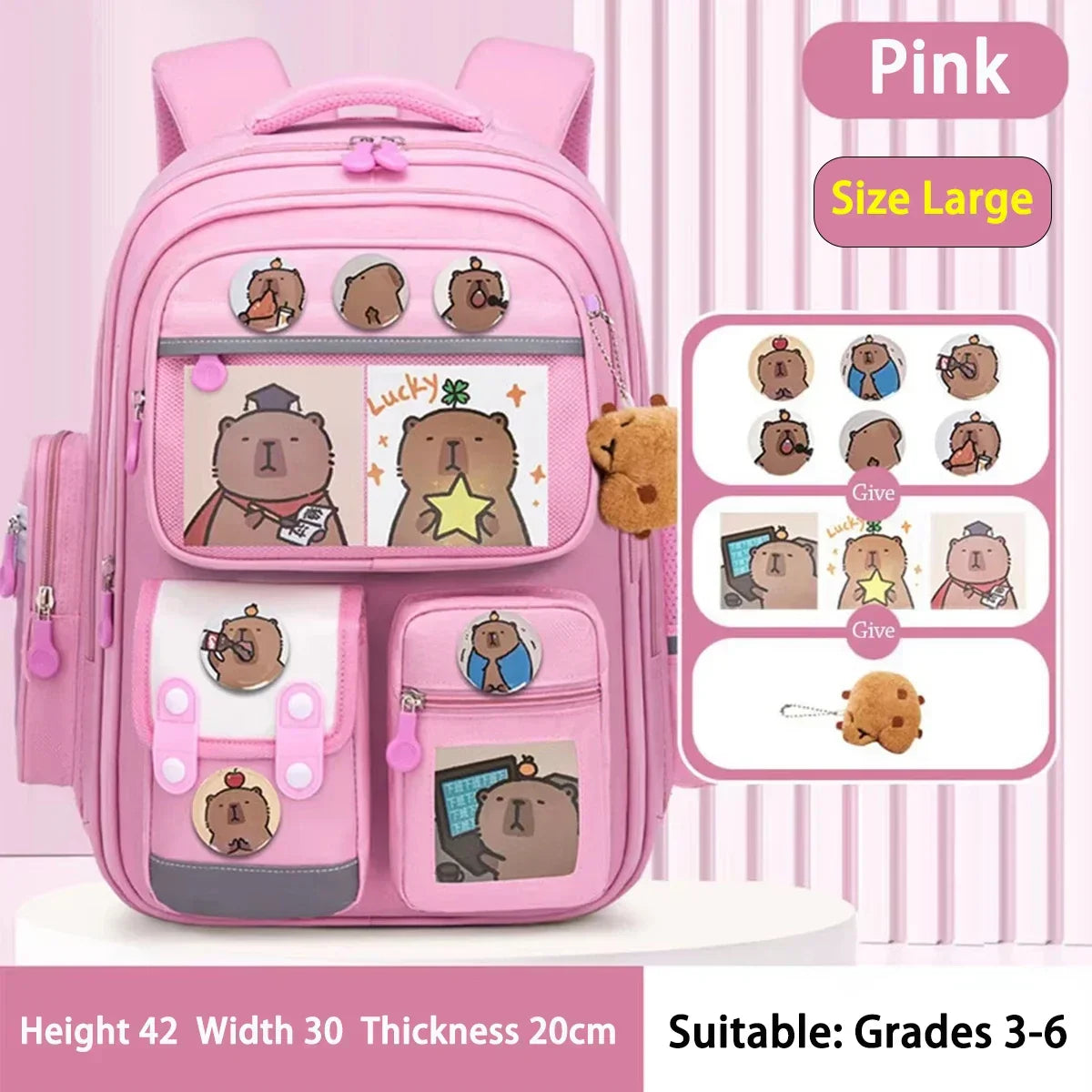 School Bag Waterproof Backpack Large Capacity Alleviate Burden Protecting Spine Widen Straps Backpack for Students Gift