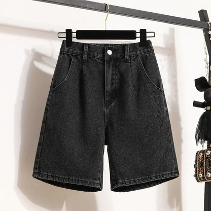 Y2K New Popular Denim Shorts Patch Vintage Shorts Men Women Street Hip Hop Fashion Harajuku Punk Loose High Waist Wide Leg Pants