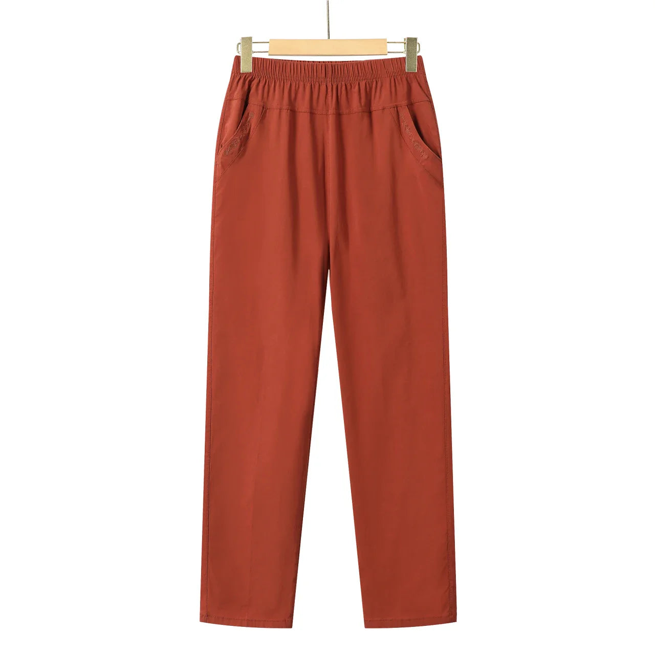 Summer Casual Washed Cotton Women's Plus Size Pants 2025 Elastic Waist Office Casual Outdoor Trousers Breathable Cool Clothing