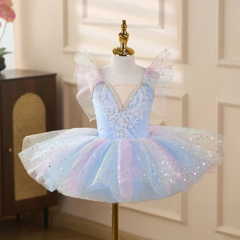 Summer Girl Dress Tutu Stage Ballet Leotards Party Girls Dresses Ballerine Dance Costumes Kids Clothes Princess Outfit Vestidos