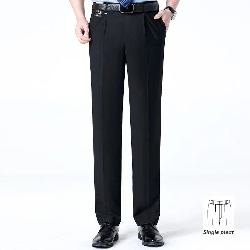 Brand New High-end Men's Wool Pants -Wool Blend Thin Fabric for Summer,Business Formal Dress Pants,Wool Blend Trousers