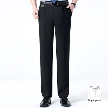 Brand New High-end Men's Wool Pants -Wool Blend Thin Fabric for Summer,Business Formal Dress Pants,Wool Blend Trousers