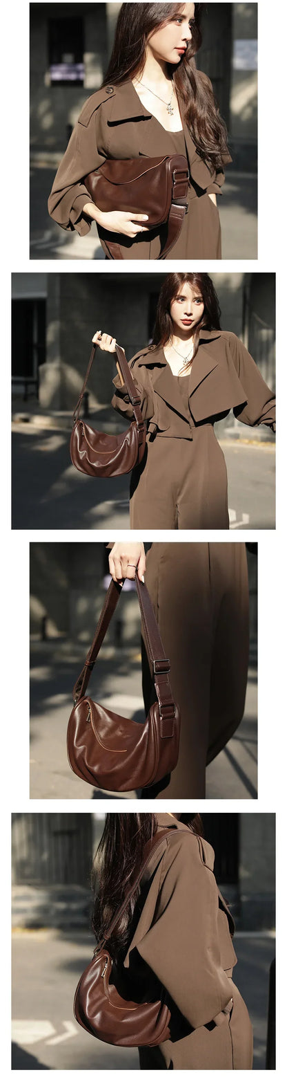 Real Cow Leather High Quality Crossbody Bag for Women Shoulder Bag Top Layer Cowhide Ladies Vintage Fashion Crossbody Handbag