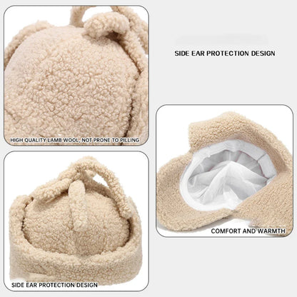 New Thick Warm Bomber Hat Berber Fleece Snow Ski Baseball Earflap Cap Men Women Autumn Winter Hat Male Female Russian Hat