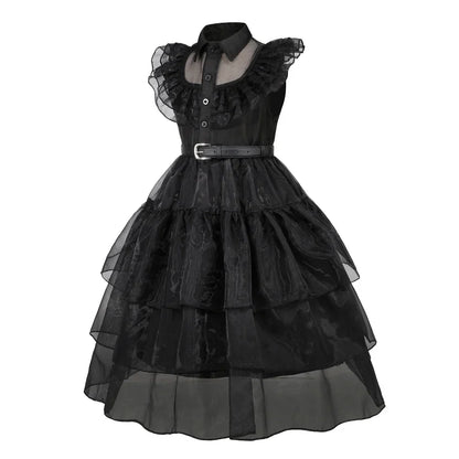 Black Princess Costume Girls Kids Black Gothic Dress