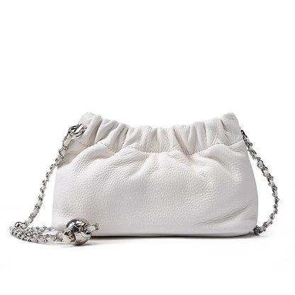 Genuine Leather Women Shoulder Bags Luxury Brand Small Chain Flap Bags for Ladies Handbag Natural Cowskin Female Crossbody Bags