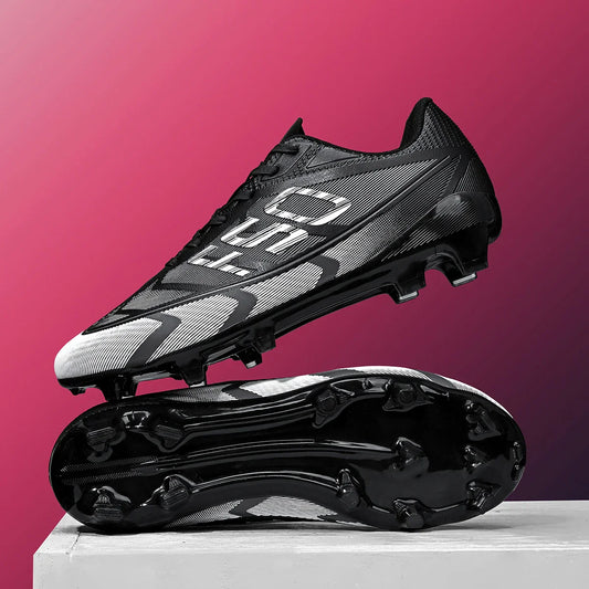 Lightweight AG /FG Soccer cleats PU Fabric Sweat Absorbent Upper TPU Non-slip Sole Durable Boys Girls Football Training