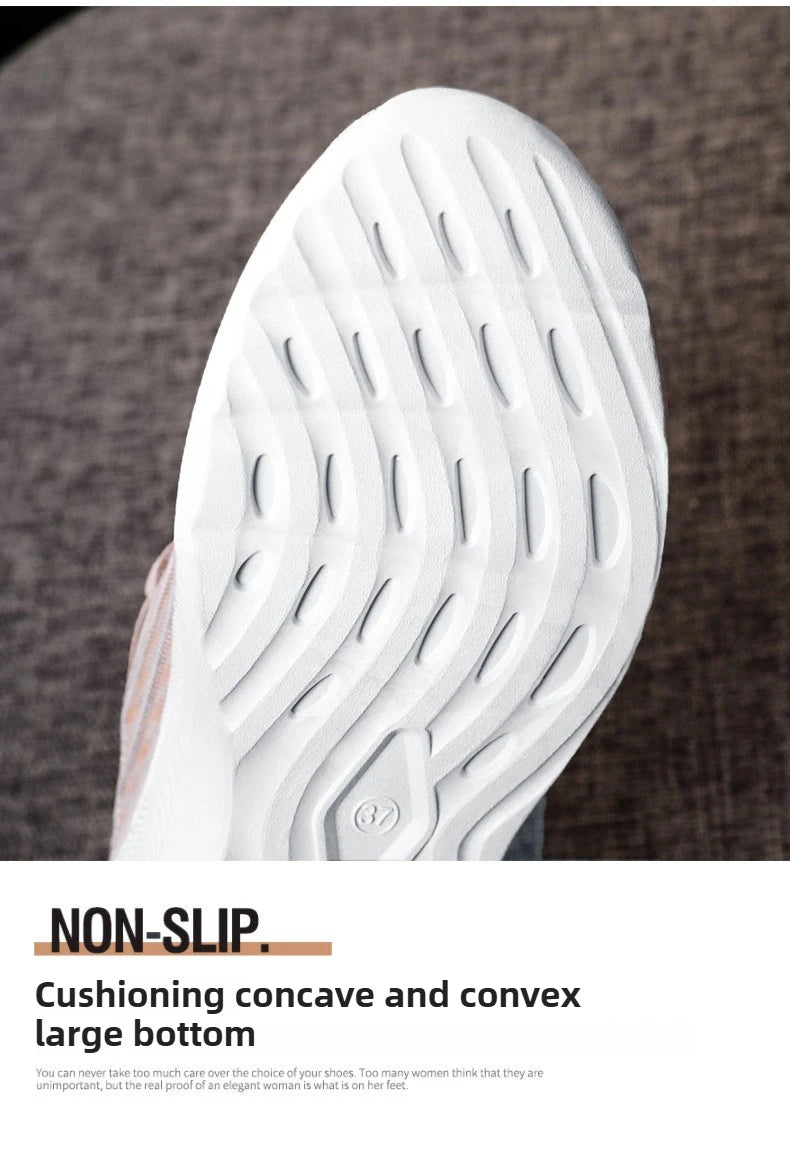 Women's Breathable Mesh Sneakers Platform Sole Korean Style Spring Casual Sports Shoe Plus Size Orthopedic  Height Walking Shoes