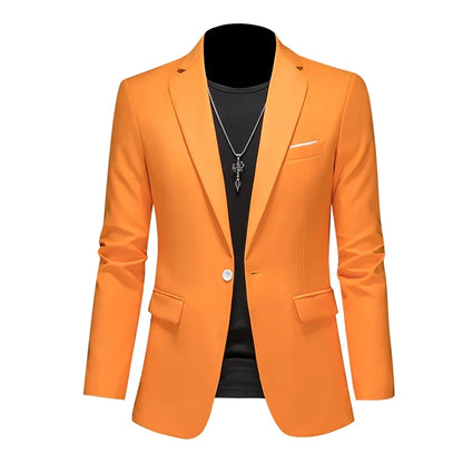 Plus Size 6XL-M Fashion Mens Solid Color Suit Jacket High Quality Business Slim Fit Casual Blazers Formal Social Wedding Tuxedo