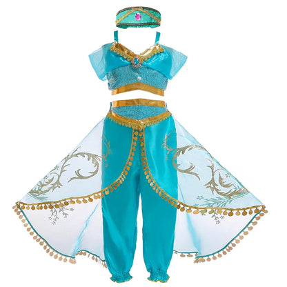 Kids Princess Cosplay Costume Girl Snow Queen Dress Halloween Carnival Clothes Cute Cosplay Evening Party Clothing for 2-10 Year