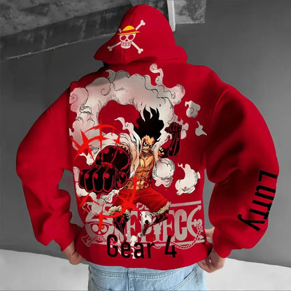 ONE PIECE Men's Hoodie Sweater Monkey D.luffy GRAR 4 Anime Spring and Autumn Boys Children's Long Sleeve Parent-Child WearWinter