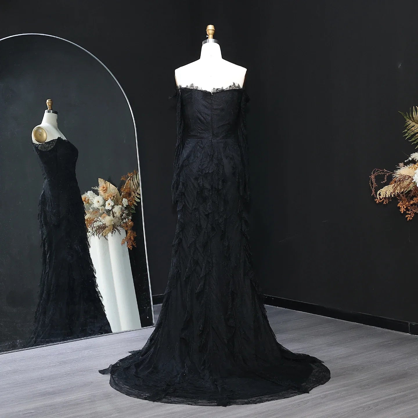 Said Luxury Blue Lace Evening Dress Saudi Arabia Elegant Off Shoulder Wedding Guest Gowns Formal Party Dress SF519 Custom
