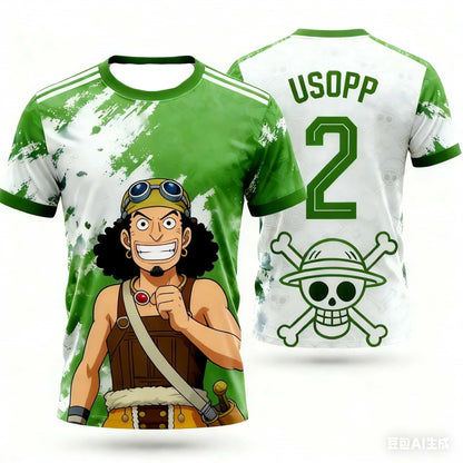 Japan One Piece Luffy Football Jersey Men T-shirt Football Special Jersey Adult Men's Quick-Drying Sweatshirt