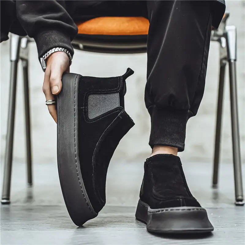 Male Chelsea Shoes Spring Autumn High Cut Platform Men's Booties Boots Classic New Size 44 Trendy 2025 Quality Hot Selling Cheap