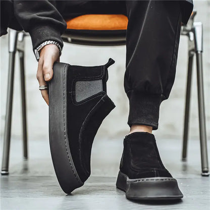Male Chelsea Shoes Spring Autumn High Cut Platform Men's Booties Boots Classic New Size 44 Trendy 2025 Quality Hot Selling Cheap