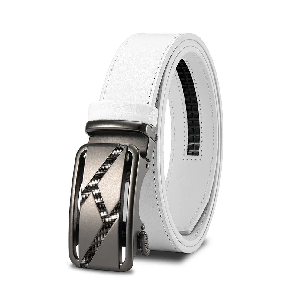 Brand Leather Belts for Men 105cm-135cm Automatic Belt with Ratchet Strap Top Quality Belts Luxury Belts for Men