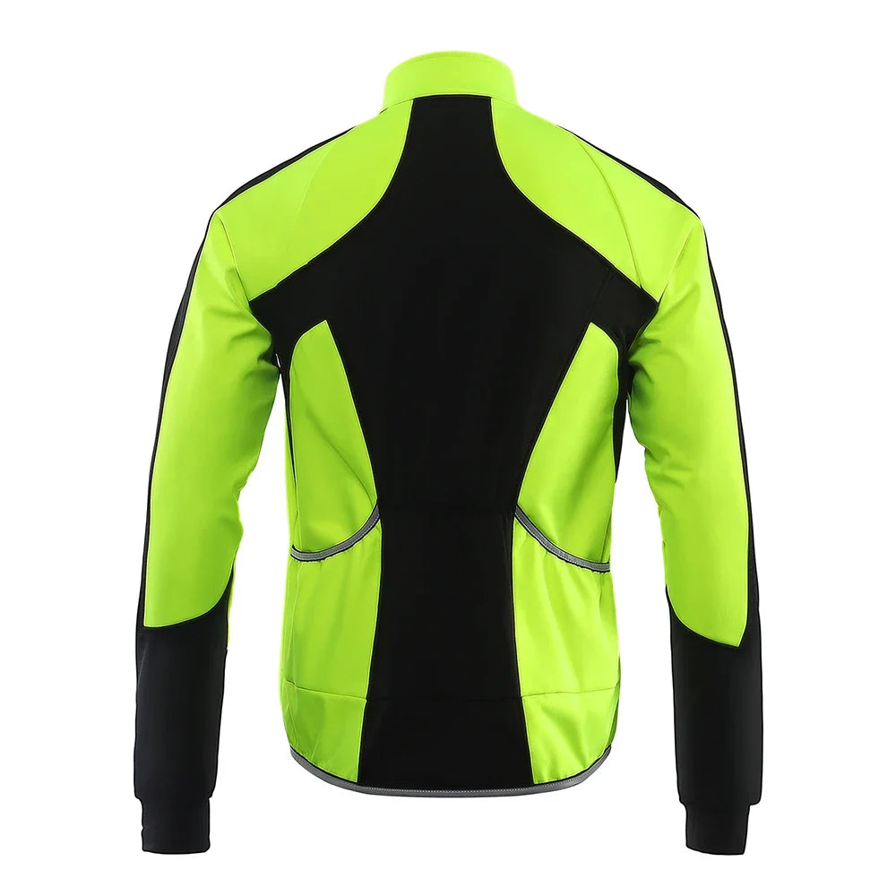 BERGRISAR Men's Cycling Jacket Winter Thermal Jacket Softshell Windbreak Waterproof Bike Coat Bicycle Raincoat BG011