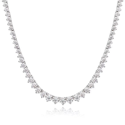 3 Claw D VVS1 Moissanite Tennis Necklace s925 Sterling Silver 18k White Gold GRA Certified Wedding Necklaces for Women