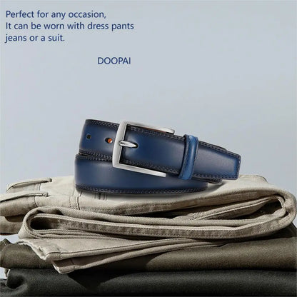 Men's Leather Belt Needle Buckle Belt Trendy New Casual Genuine Leather LONG Large Belts Cowhide Men's Belt Plus Size Men Belts
