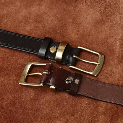 2.8CM Ladies Pure Cowhide High Quality Genuine Leather Belts for Women Needle Buckle Jeans Cowboy Waist Belt Luxury Designer