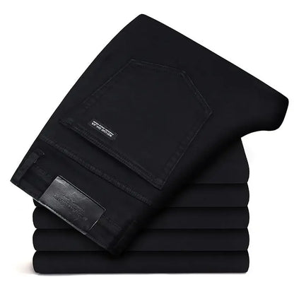 Spring Autumn Men Classic Fashion Brand Jeans Homme Man Soft Stretch Black Biker Masculino Denim Trousers Mens Pants Overalls