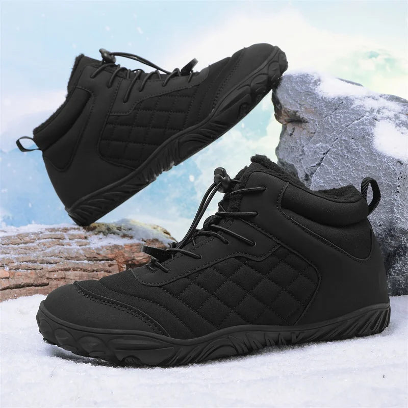 New Winter Booties Outdoor Waterproof Barefoot Boots For Men Ankle Boots Plush Warm Snow Shoes Non-slip Casual Sneakers Big Size