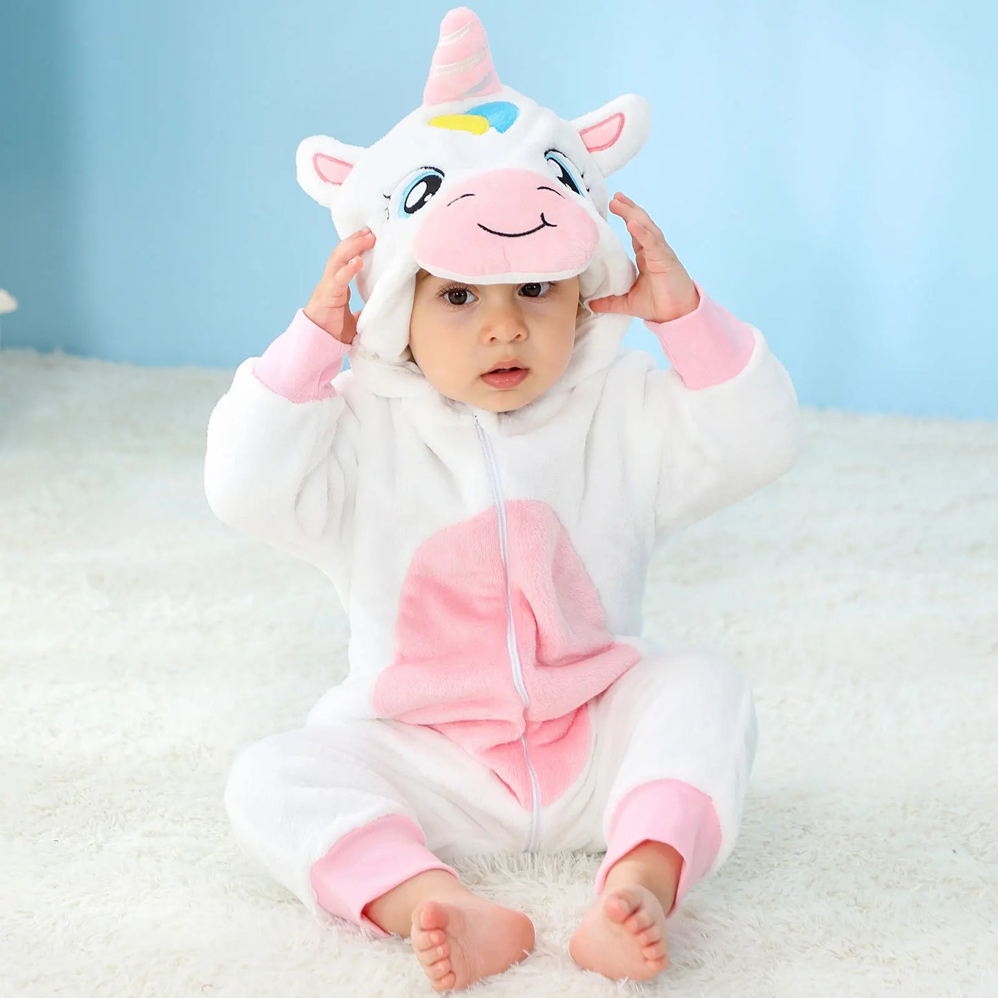 Cute Monkey Tiger Dinosaur Cosplay Costumes Boys Girls Toddler Animal Jumpsuit Baby Rompers Infant Clothes Pyjamas Kids Kigurumi