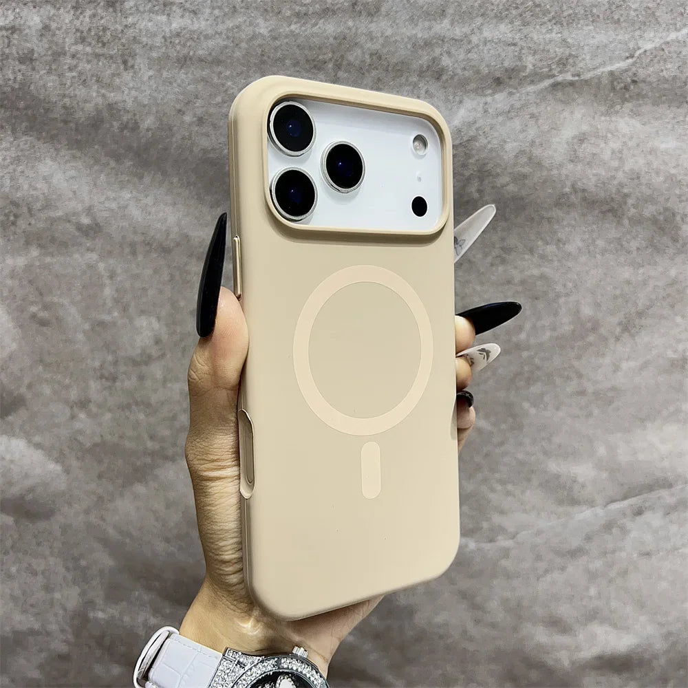 غطاء هاتف سيليكون مغناطيسي فاخر أصلي رسمي متوافق مع MagSafe لهواتف iPhone 17 16 15 14 13 12 11 17 Pro Max لا غنى عنه