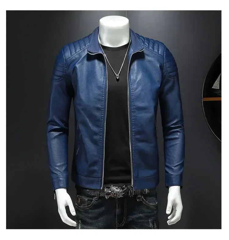 Men PU Leather Jacket Motorcycle Streetwear Baseball Outdoor Bomber Casual coat Men Autumn Motorcycle Windbreaker Male Outwear