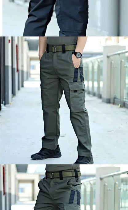 Tactical Work Pants Men Outdoor Cargo Trousers Multi-pocket Waterproof Field Combat Pant Autumn Spring Workwear Hiking Trousers