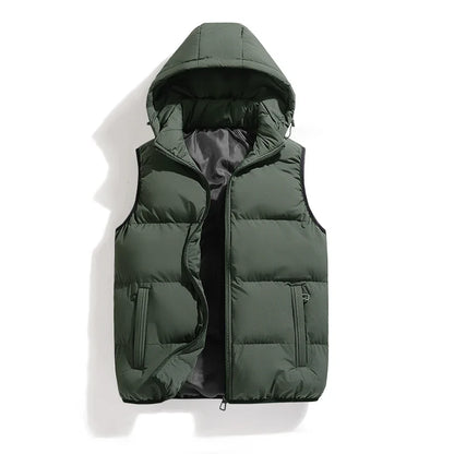 Mens Vest Jacket Warm Sleeveless Jackets Winter Waterproof Zipper Coat Autumn Stand-up Collar Casual Waistcoat Brand Clothing