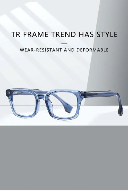 Personalized Fashion New Geometric Square Design Men's Anti-blue Light Reading Glasses Can Be Customized Prescription