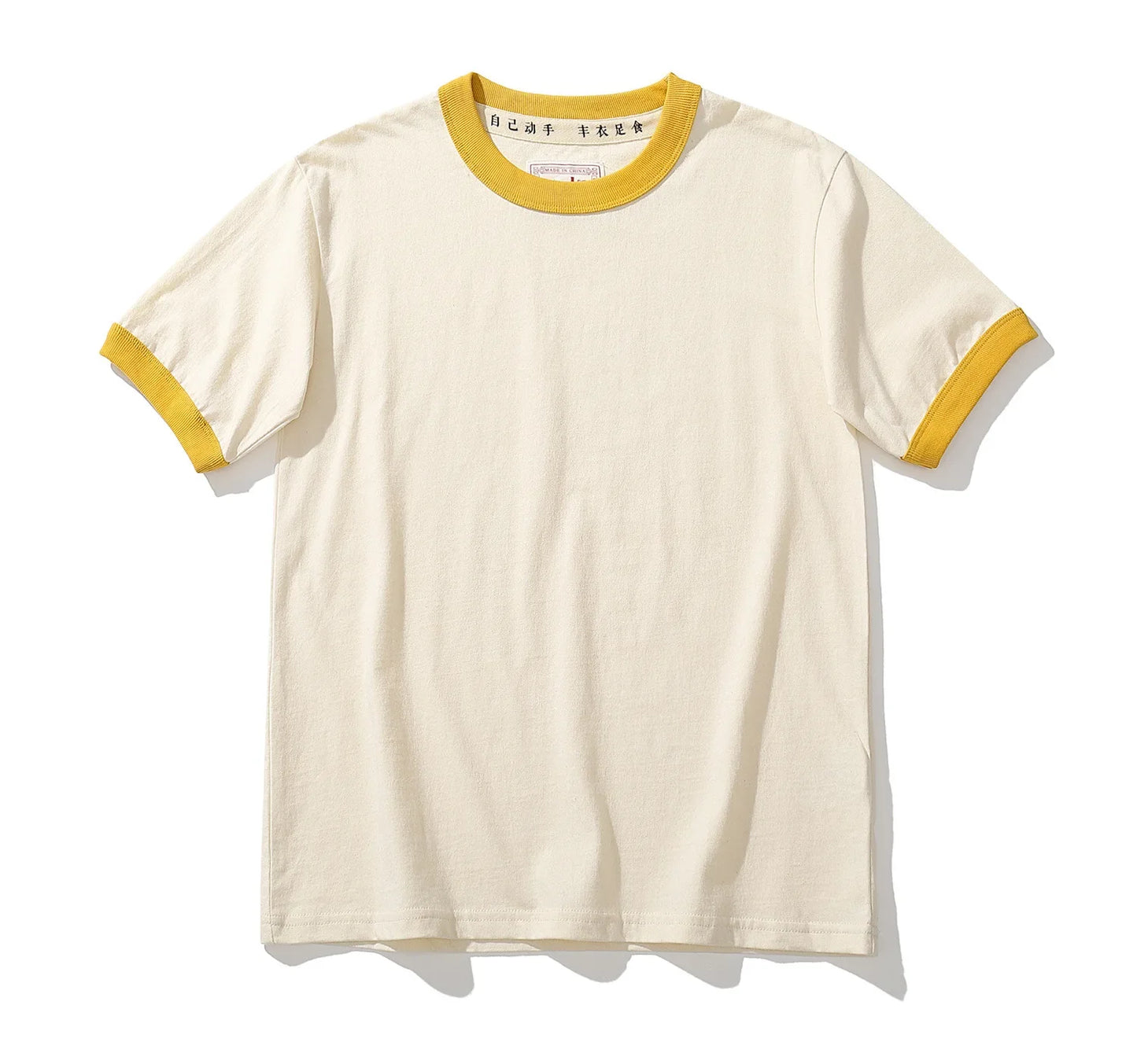 Summer New Couple Beach Tops  Fashion Casual Stitching Color Collar Tee Short Sleeve of Unisex Cotton Comfortable O-Neck T-shirt