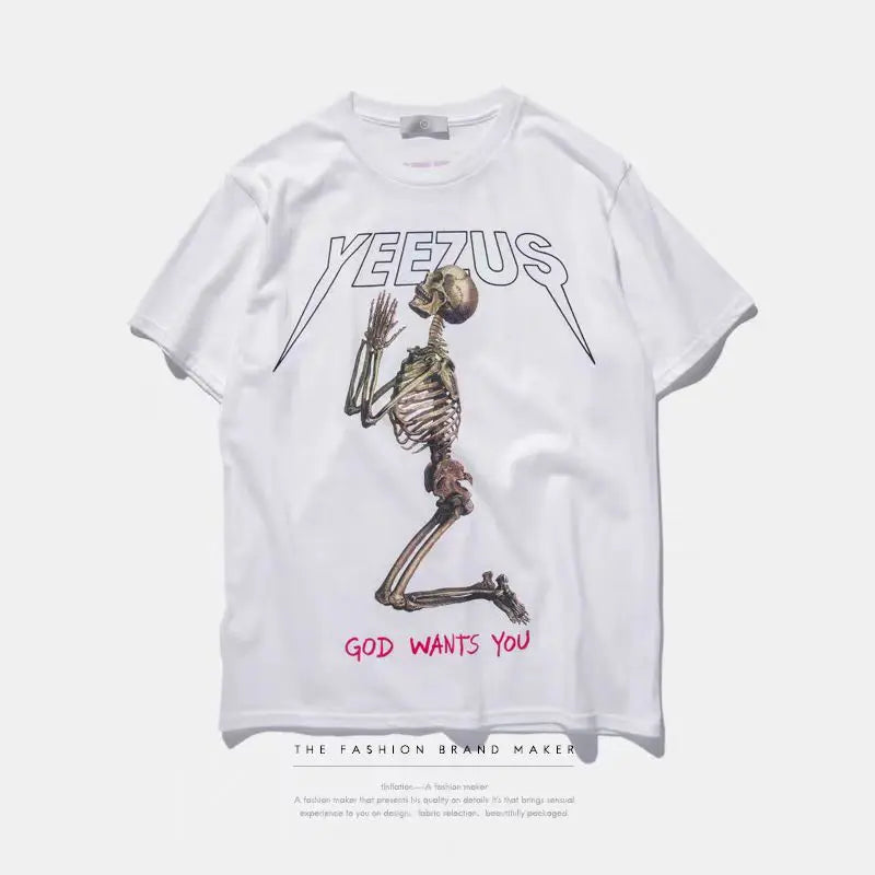 yeezus kanye west T shirt cotton streetwear concert hiphop short sleeve