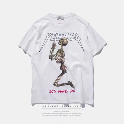 yeezus kanye west T shirt cotton streetwear concert hiphop short sleeve