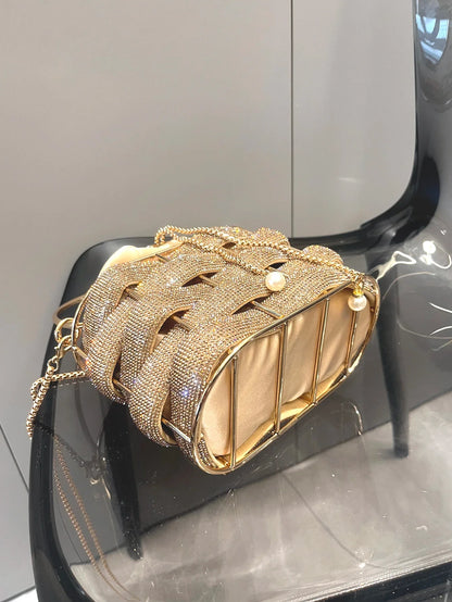 Rhinestones Evening clutch Bag Purses and handbag luxury Designer shoulder bag Shiny Crystal Clutch purse bucket bag