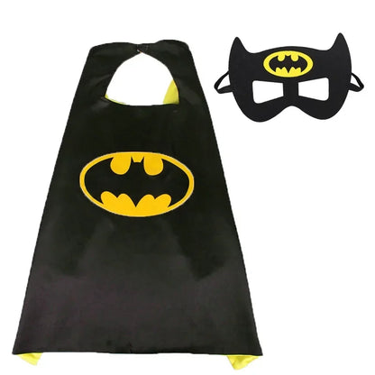 Halloween Super Hero Masquerade Mask Cape Cloak Anime Spider Man Batman Cloak Action Figure Toys Cosplay  Party Gifts